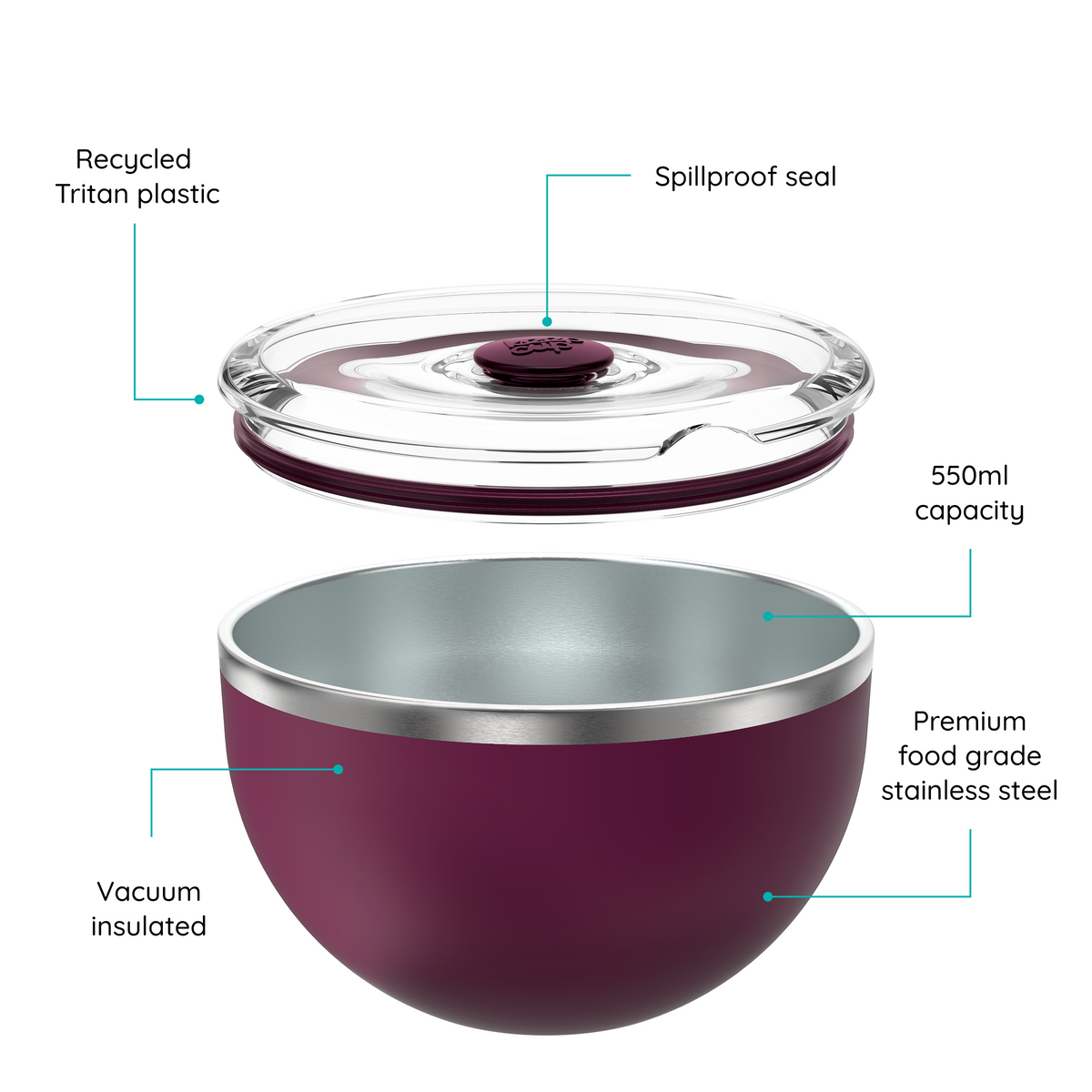 Go Bowl Luxe - Flat Lid | Mulberry