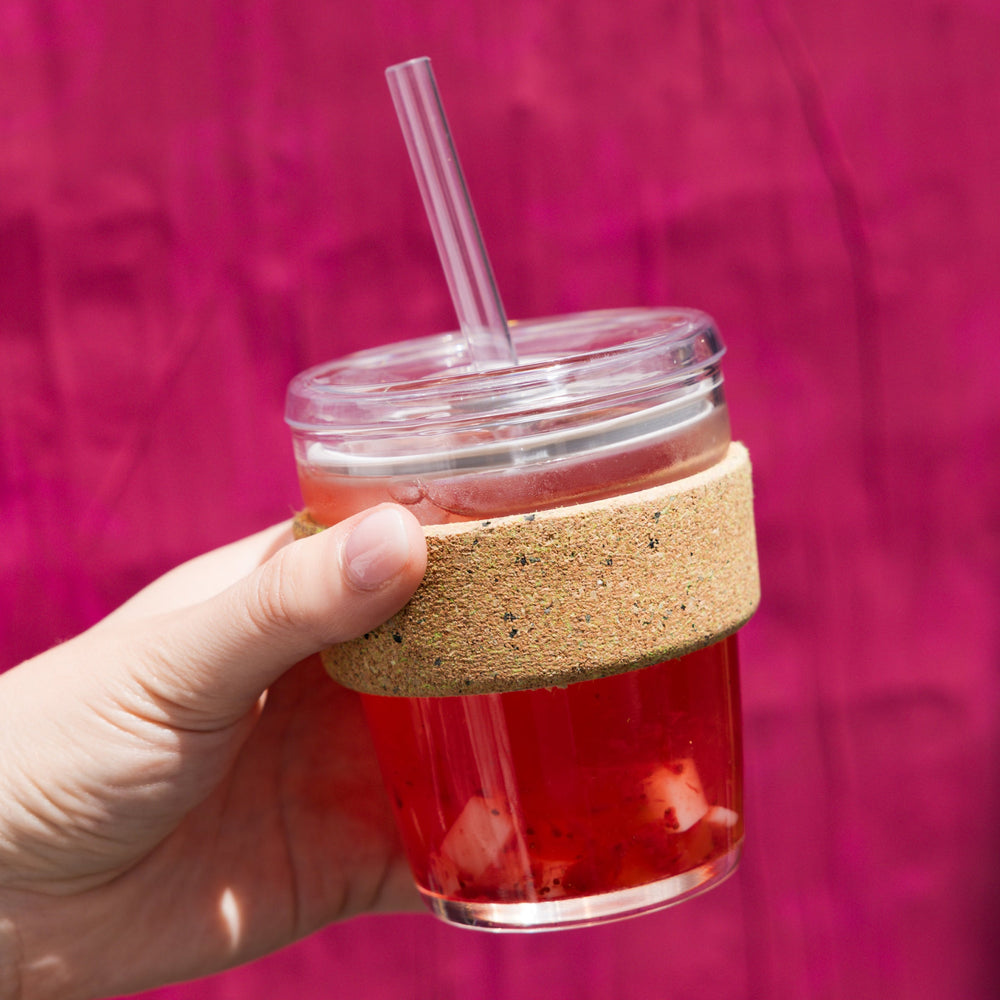 KeepCup Brew Cork Ace 12oz | Small Glass Cold Cup with Straw