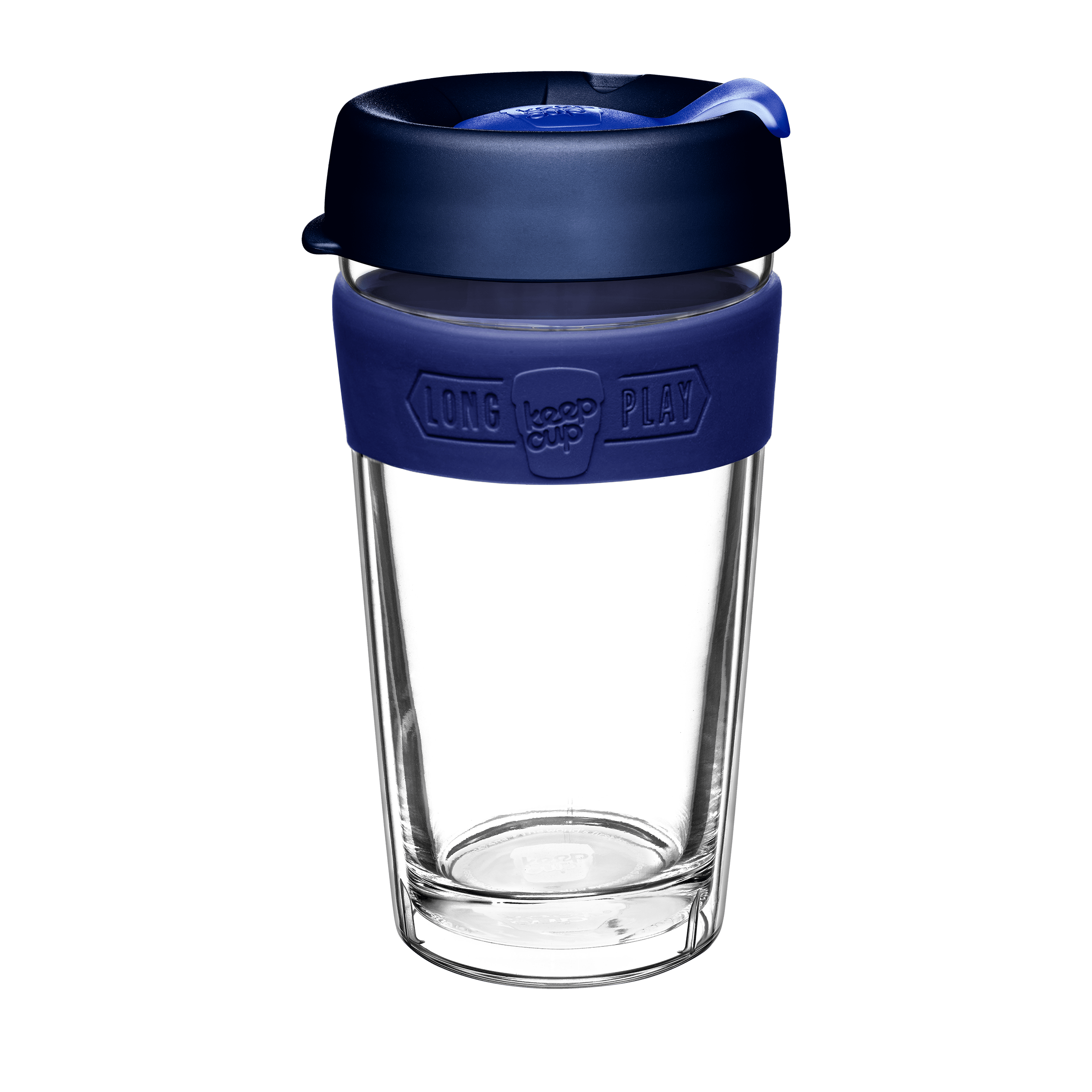 KeepCup Longplay Wiederverwendbarer Kaffeebecher – Doppelwandiges Glas Mit Abnehmbarer Hülle & Spritzwassergeschütztem Deckel, 340 Ml