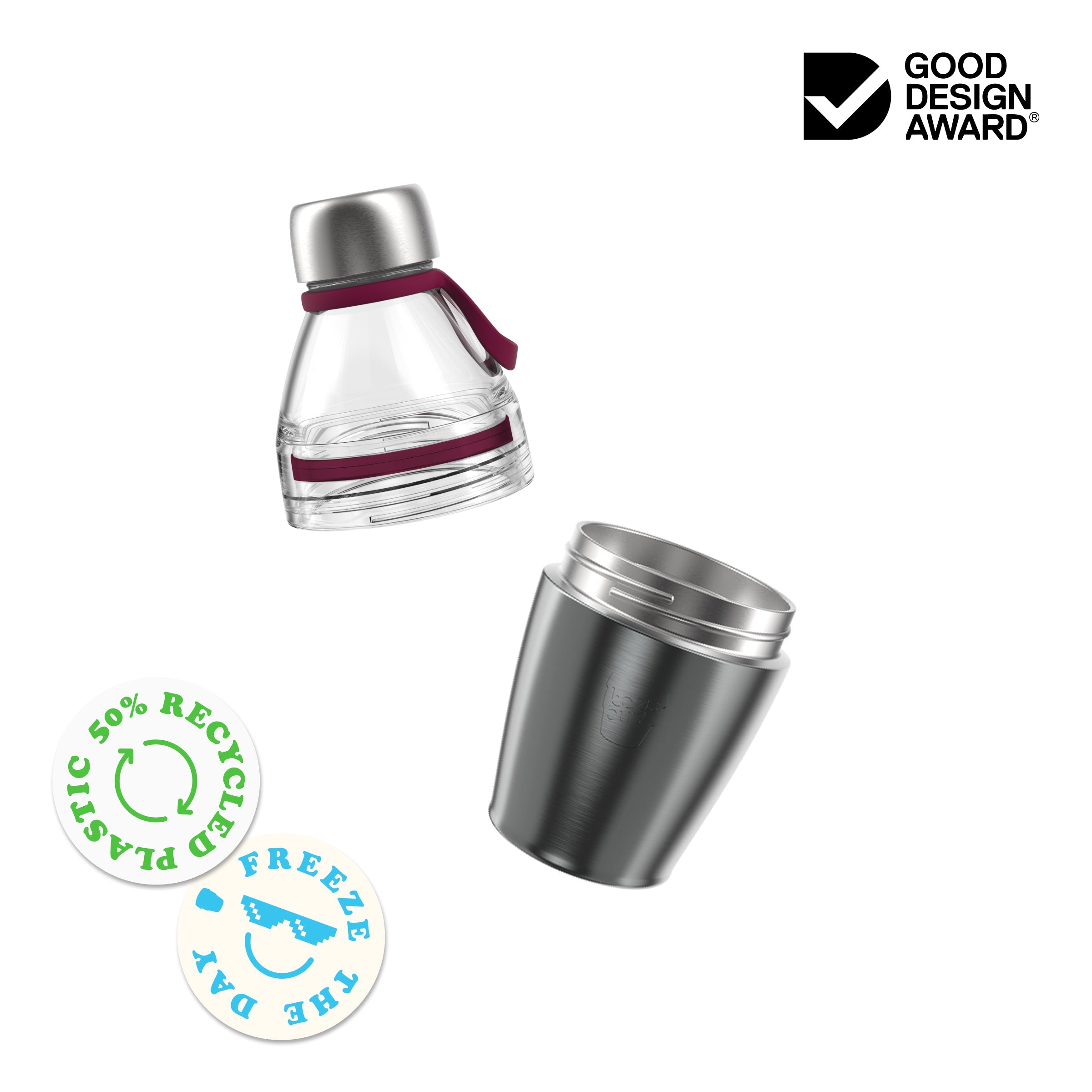 Helix Bottle Clear Top - 420ml | Black