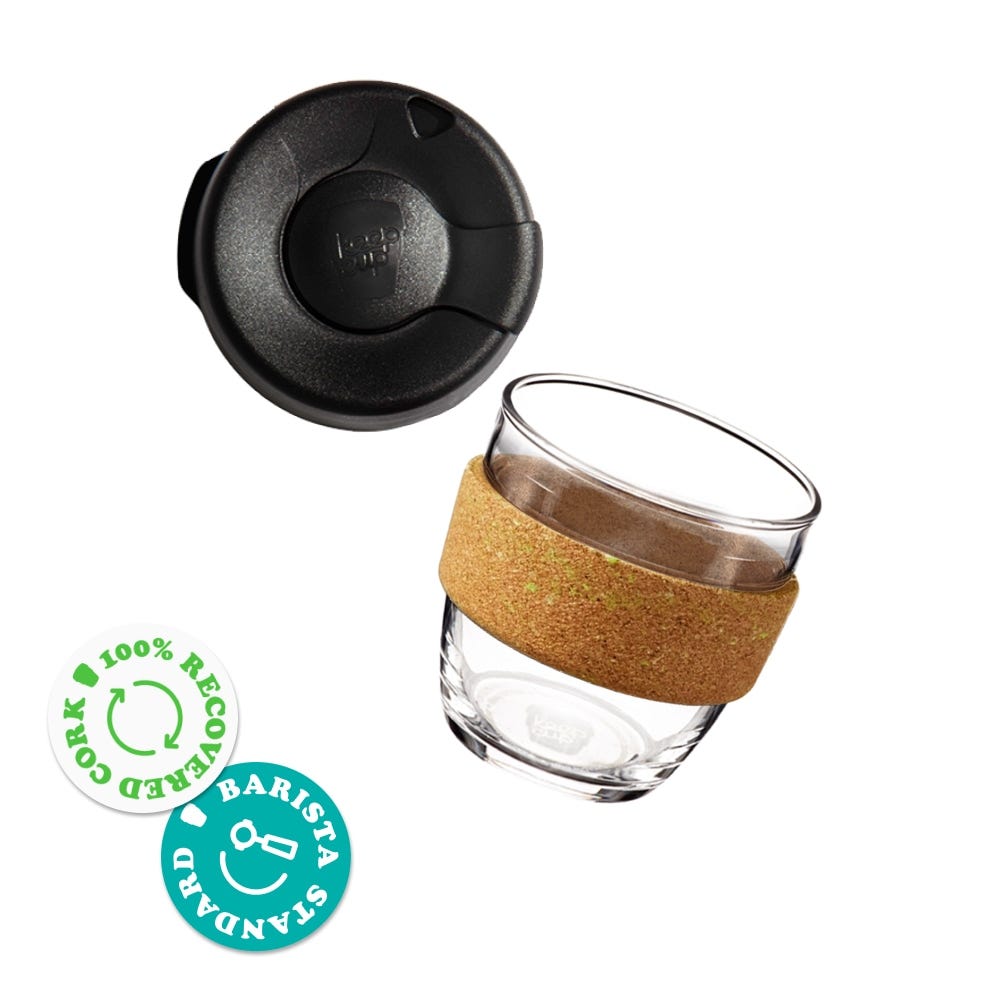 KeepCup Brew Ace glass cup and lid